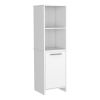 Romulo Kitchen Pantry, Two External Shelves, Single Door Cabinet, Two Interior Shelves