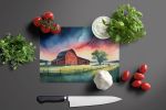 Barn at Twilight Glass Cutting Board Decorative Tempered Glass Kitchen Cutting and Serving Board Large Size Chopping Board