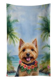 Norwich Terrier Luau Kitchen Towel Dish Cloths Guest Hand Towel Decorative Bathroom Towel for Face,Tea, Dishcloth, Kitchen and Bath