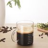 1 PCS Transparent tape with high borosilicate glass cup, coffee cup, coffee sharing cup with scale identification