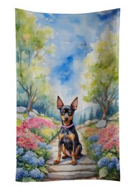 Miniature Pinscher Spring Path Kitchen Towel Dish Cloths Guest Hand Towel Decorative Bathroom Towel for Face,Tea, Dishcloth, Kitchen and Bath