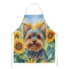 Yorkshire Terrier in Sunflowers Apron Cooking Kitchen Server Baking Crafts Gardening for Adult Women Men, Unisex, Large, Multicolor