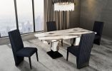 STACEY ZEBRA WHITE/BLACK DINING TABLE SET