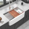 White Farmhouse Sink Workstation - 33 inch White Ceramic Single Bowl Farm Kitchen Sink