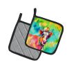 NEW Hippie Animal Malvi Cow Pair of Pot Holders Kitchen Heat Resistant Pot Holders Sets Oven Hot Pads for Cooking Baking BBQ, 7 1/2 x 7 1/2