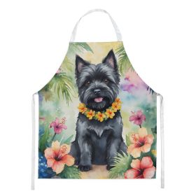 Cairn Terrier Luau Apron Cooking Kitchen Server Baking Crafts Gardening for Adult Women Men, Unisex, Large, Multicolor