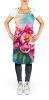 Peonies in Watercolor Apron Cooking Kitchen Server Baking Crafts Gardening for Adult Women Men, Unisex, Large, Multicolor