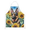German Shepherd in Sunflowers Apron Cooking Kitchen Server Baking Crafts Gardening for Adult Women Men, Unisex, Large, Multicolor