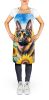 German Shepherd in Sunflowers Apron Cooking Kitchen Server Baking Crafts Gardening for Adult Women Men, Unisex, Large, Multicolor