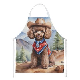 Poodle Cowboy Welcome Apron Cooking Kitchen Server Baking Crafts Gardening for Adult Women Men, Unisex, Large, Multicolor