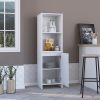 Romulo Kitchen Pantry, Two External Shelves, Single Door Cabinet, Two Interior Shelves