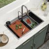 33in. *22in.*10in. Drop In 304 Stainless Steel Workstation Kitchen Sink With Dual Built-in Ledge